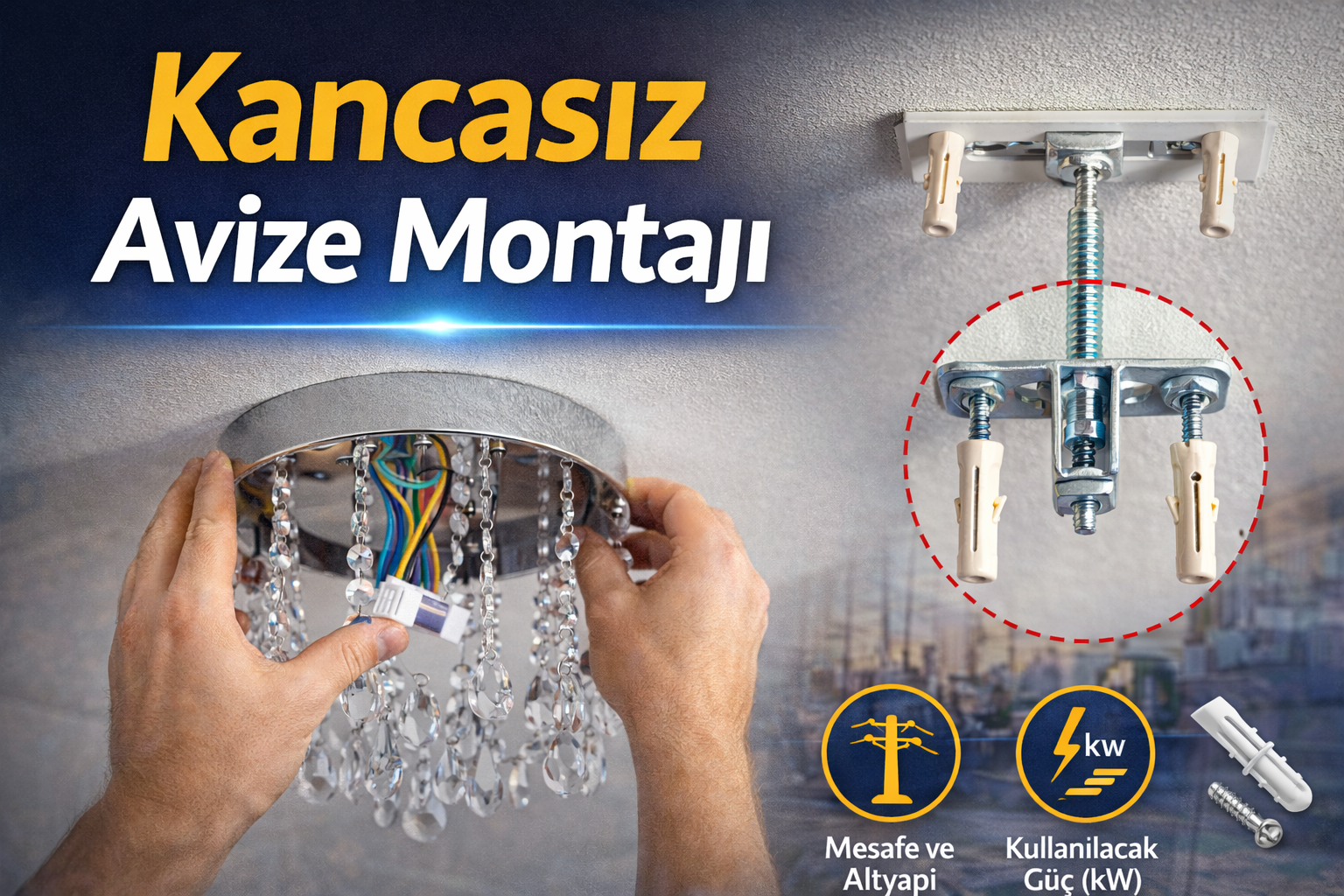 Kancasız Avize Montajı Nasıl Yapılır?